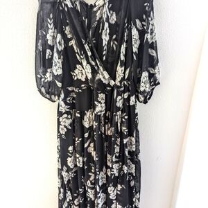 Black and White Floral Dress